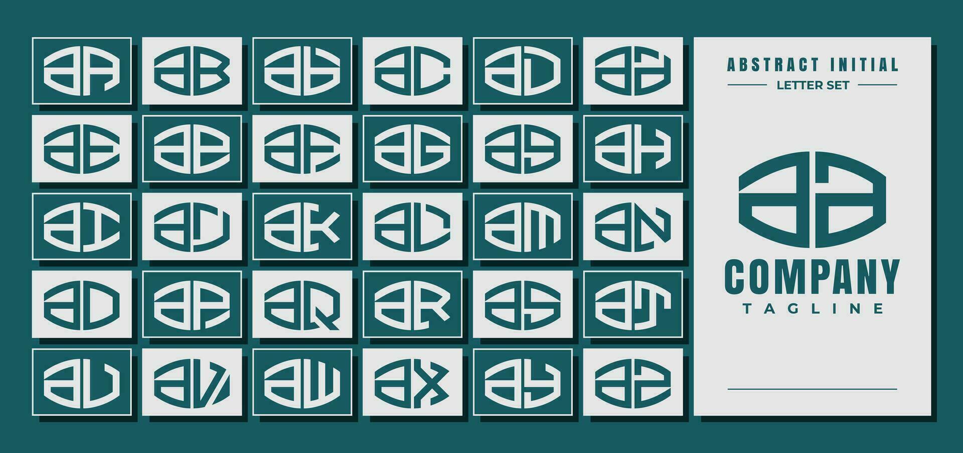 abstrakt kurva form små bokstäver brev en aa logotyp design bunt vektor