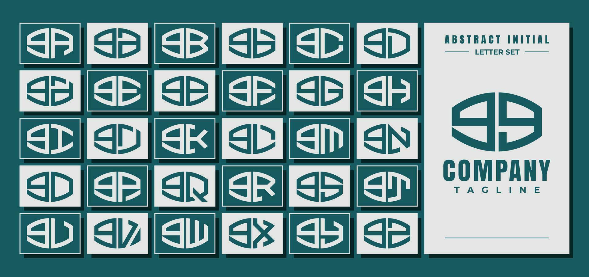 abstrakt Kurve gestalten Kleinbuchstaben Brief G gg Logo, Nummer 9 99 Design vektor