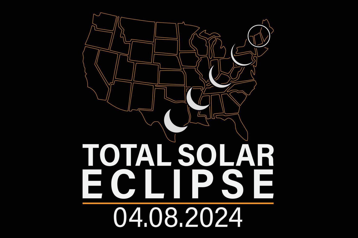 total sol- förmörkelse 8 april 2024 t-shirt vektor