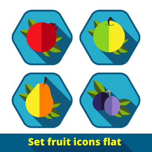 frukt ikonuppsättning vektor