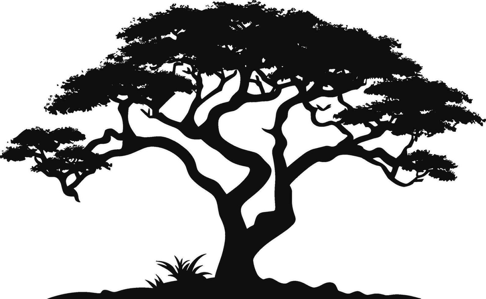 schön Vektor Baum Silhouette Gliederung Vektor Symbol zum Natur Apps und Webseiten. ai generiert Illustration.