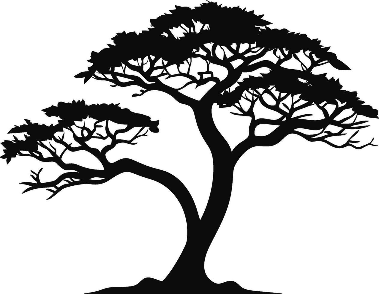 schön Vektor Baum Silhouette Gliederung Vektor Symbol zum Natur Apps und Webseiten. ai generiert Illustration.