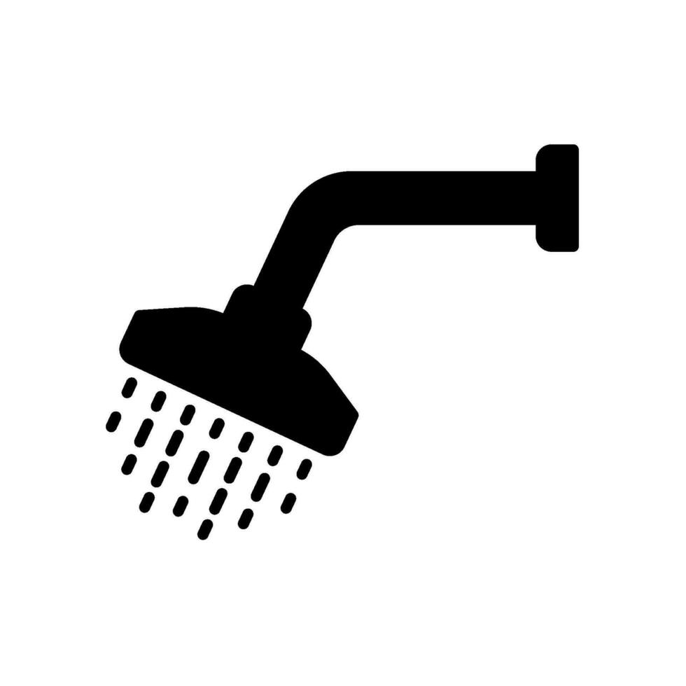 dusch ikon med vatten jet för badning vektor