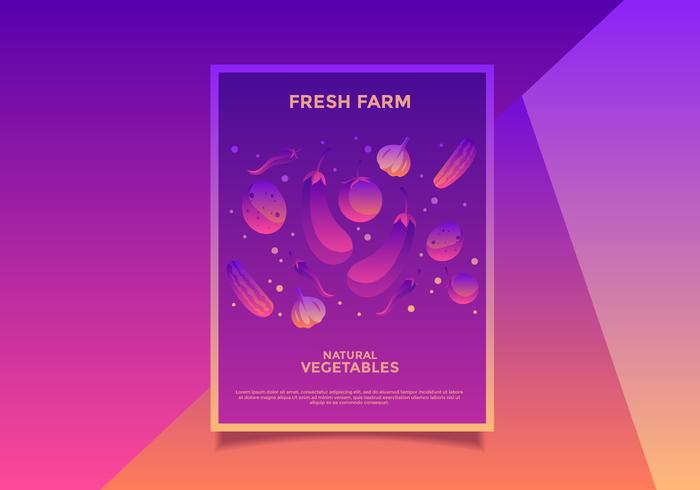 Flieger-Design-vegetarischer Landwirt-Markt-Vektor vektor