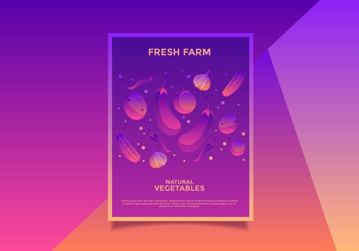 Reklamblad Vegetarian Farmers Market Vector