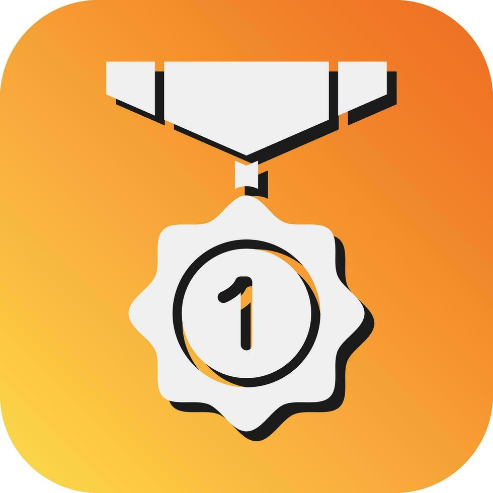 Medaille Vektor Glyphe Gradient Hintergrund Symbol zum persönlich und kommerziell verwenden.