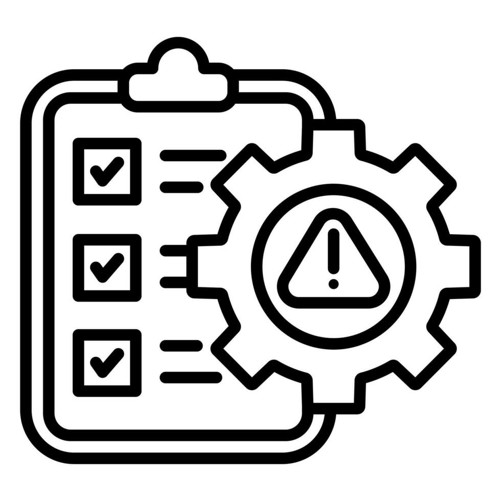 risk förvaltning ikon linje vektor illustration