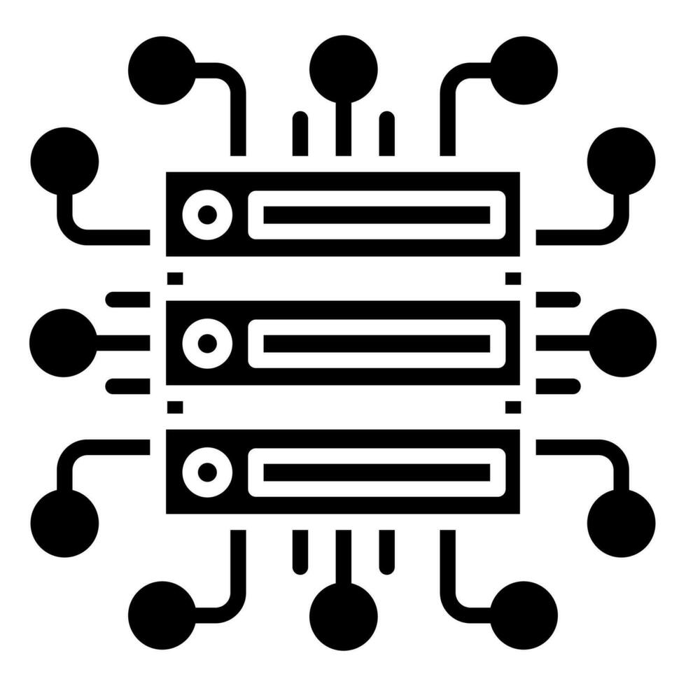 Technologie Integration Symbol Linie Vektor Illustration