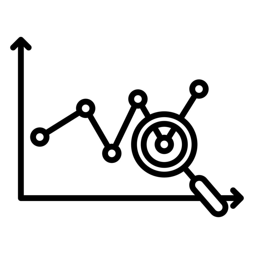 prediktiv analys ikon linje vektor illustration