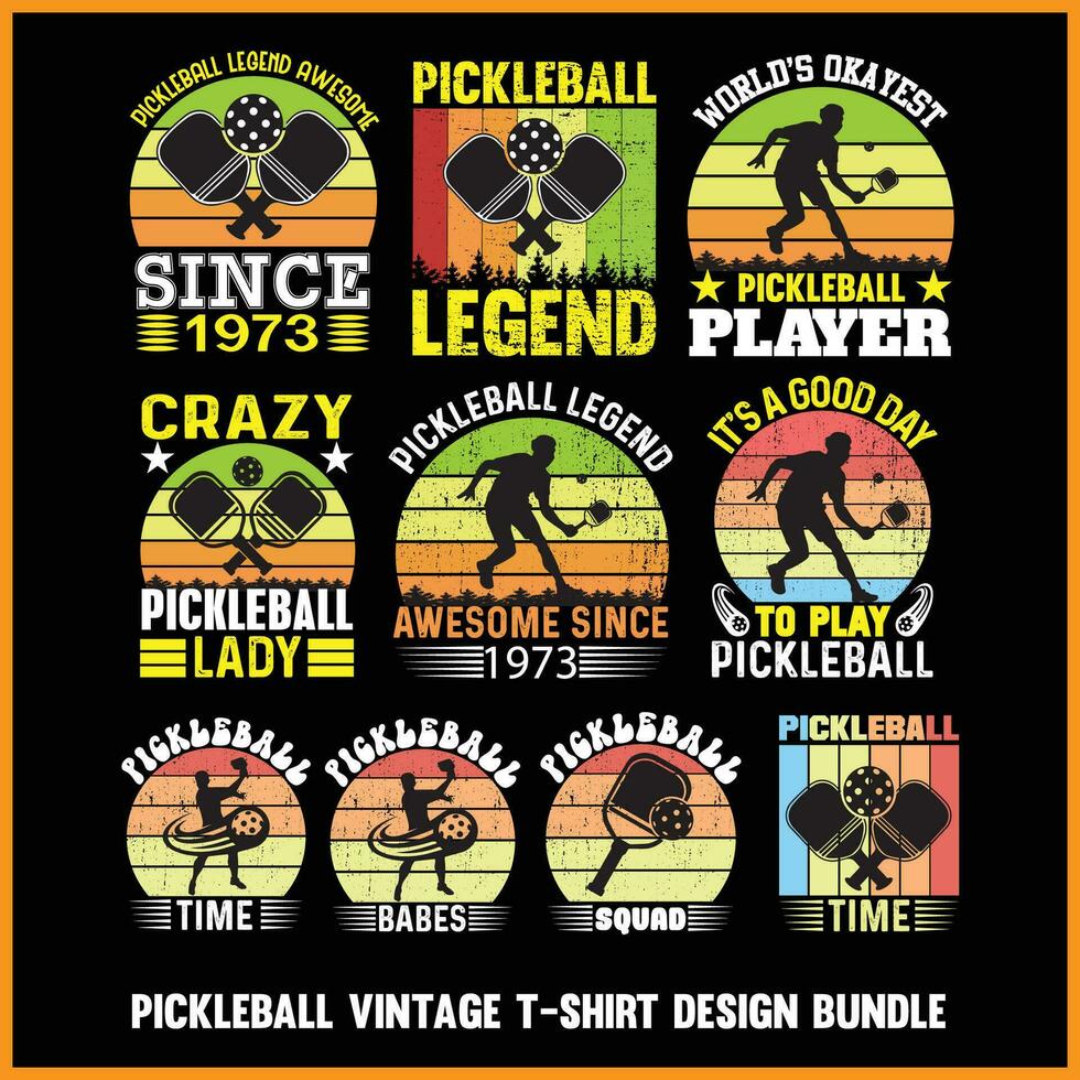 pickleball Citat årgång t-shirt design illustratör vektor