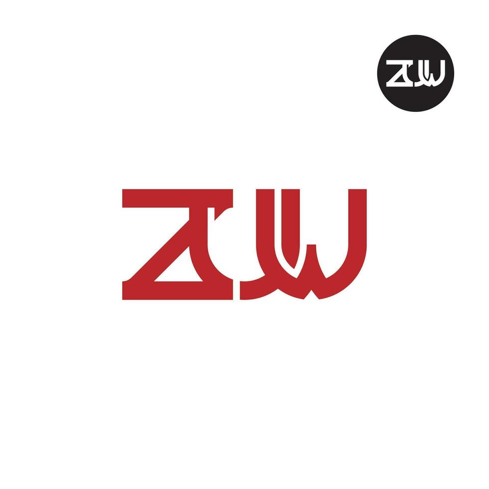 Brief zuw Monogramm Logo Design vektor