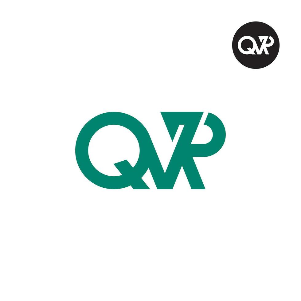 brev qvp monogram logotyp design vektor