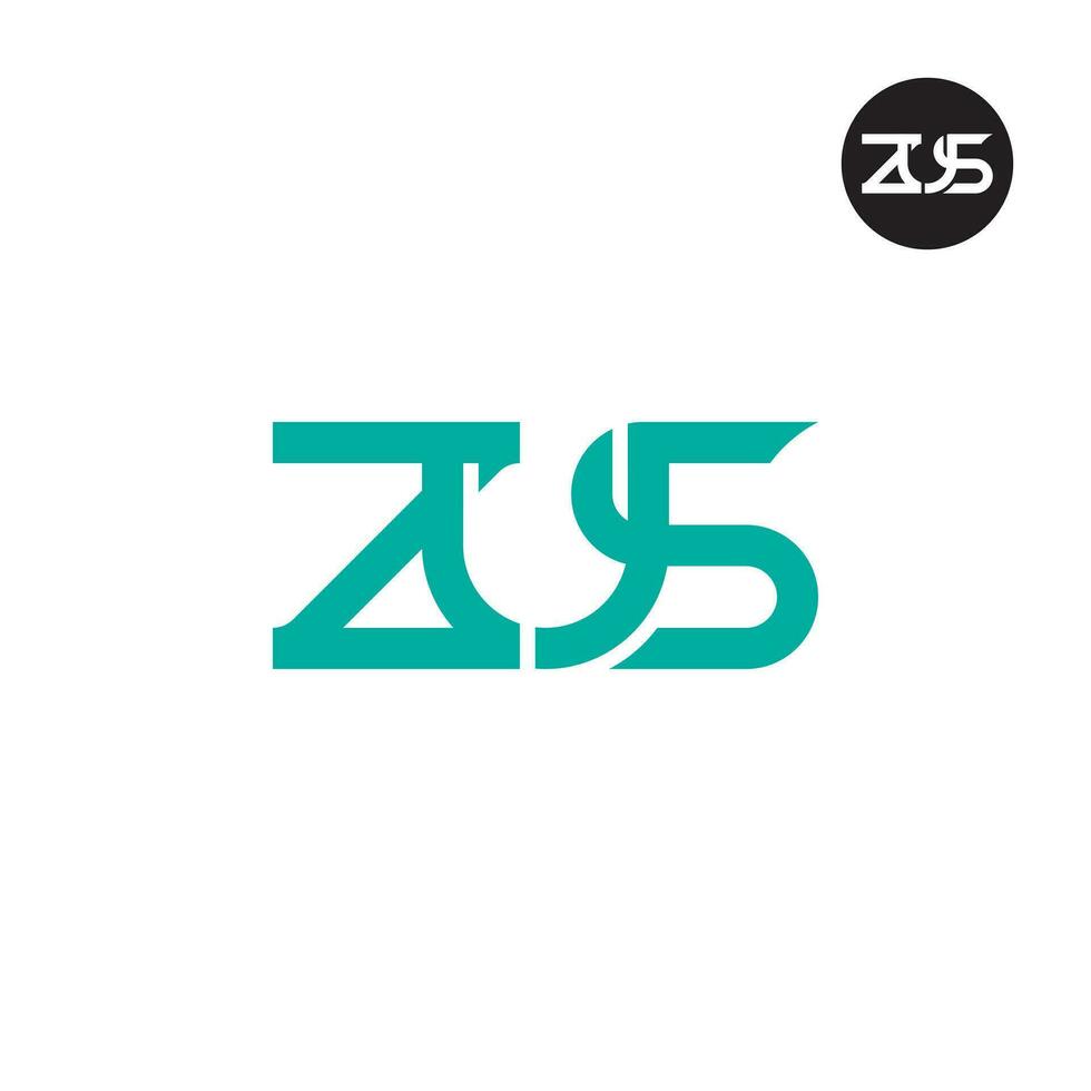 brev zus monogram logotyp design vektor