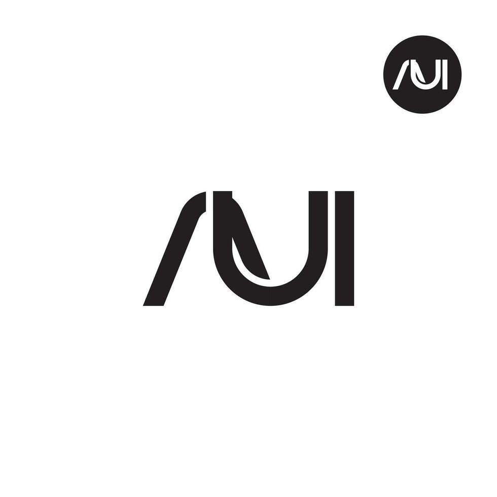 brev aui monogram logotyp design vektor