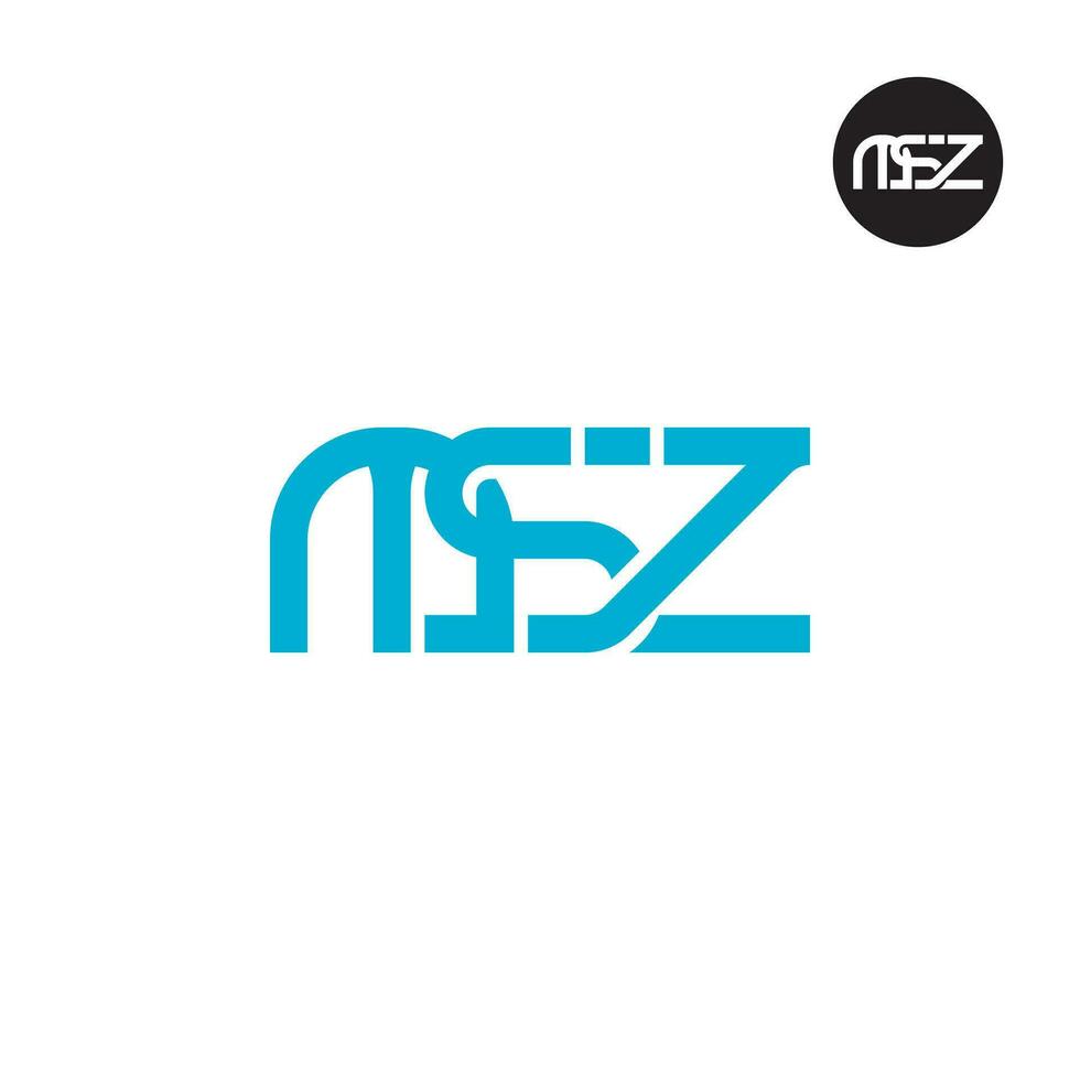 Brief msz Monogramm Logo Design vektor