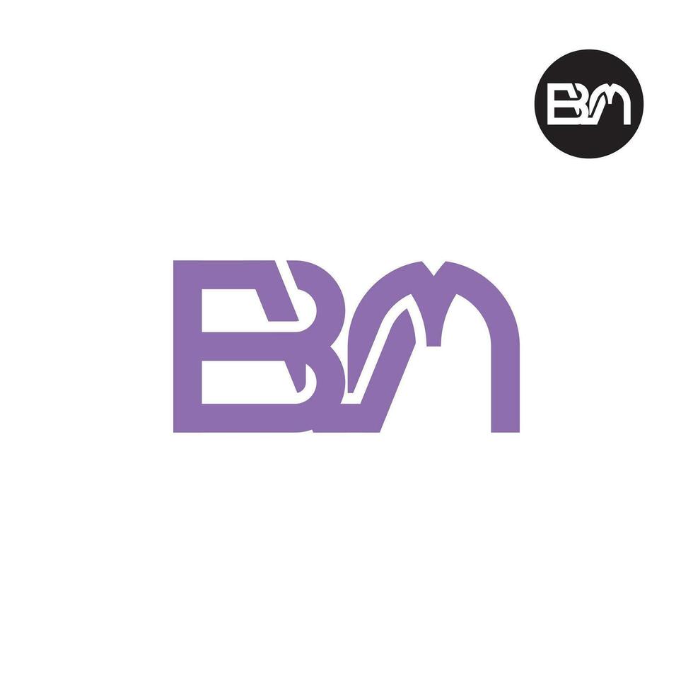 Brief bvm Monogramm Logo Design vektor