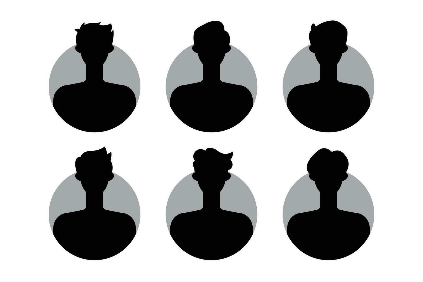 silhuett av en man och kvinna med annorlunda frisyrer. vektor illustration.