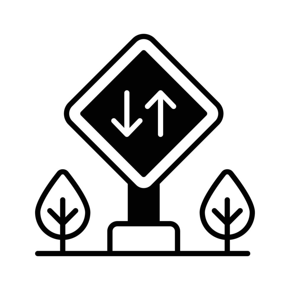 zwei Weg der Verkehr Zeichen Symbol, bereit zum Prämie verwenden vektor