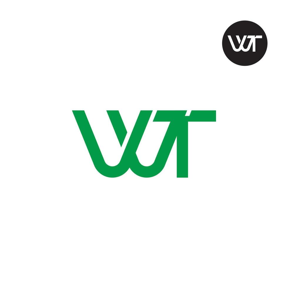 Brief vvt oder wt Monogramm Logo Design vektor