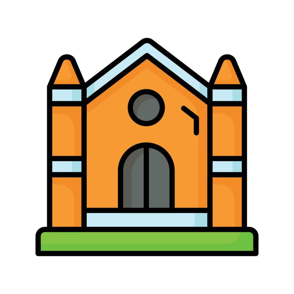 en kristendomen hus vektor platt stil, kyrka ikon trendig design