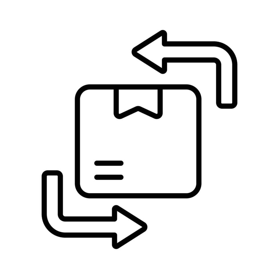 ein Symbol mit Versandt Paket und Gegenteil Richtung Pfeile zeigen Konzept Symbol von nachbestellen vektor