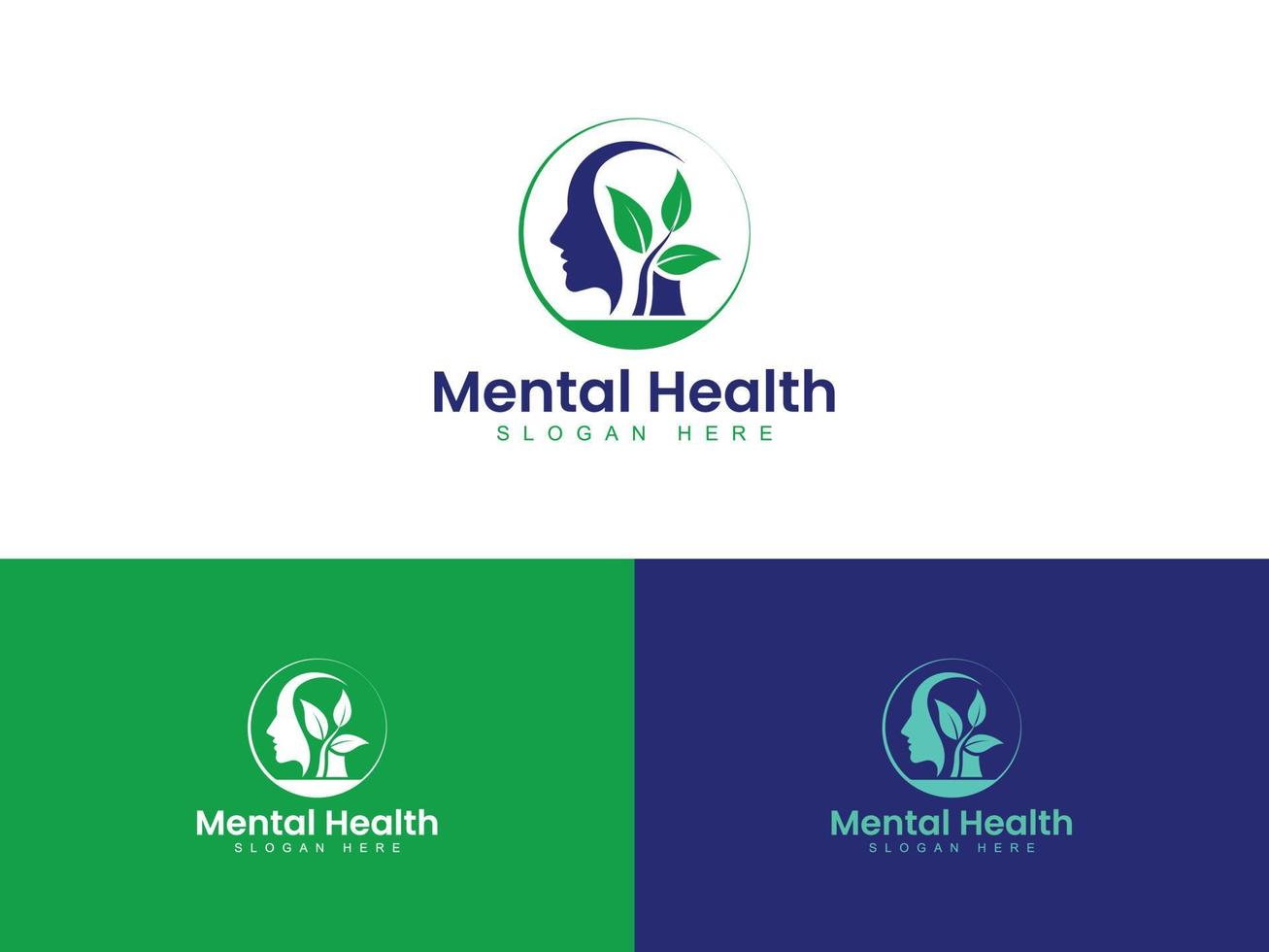 psychische Gesundheit natürliche Logo-Vektor-Vorlage vektor