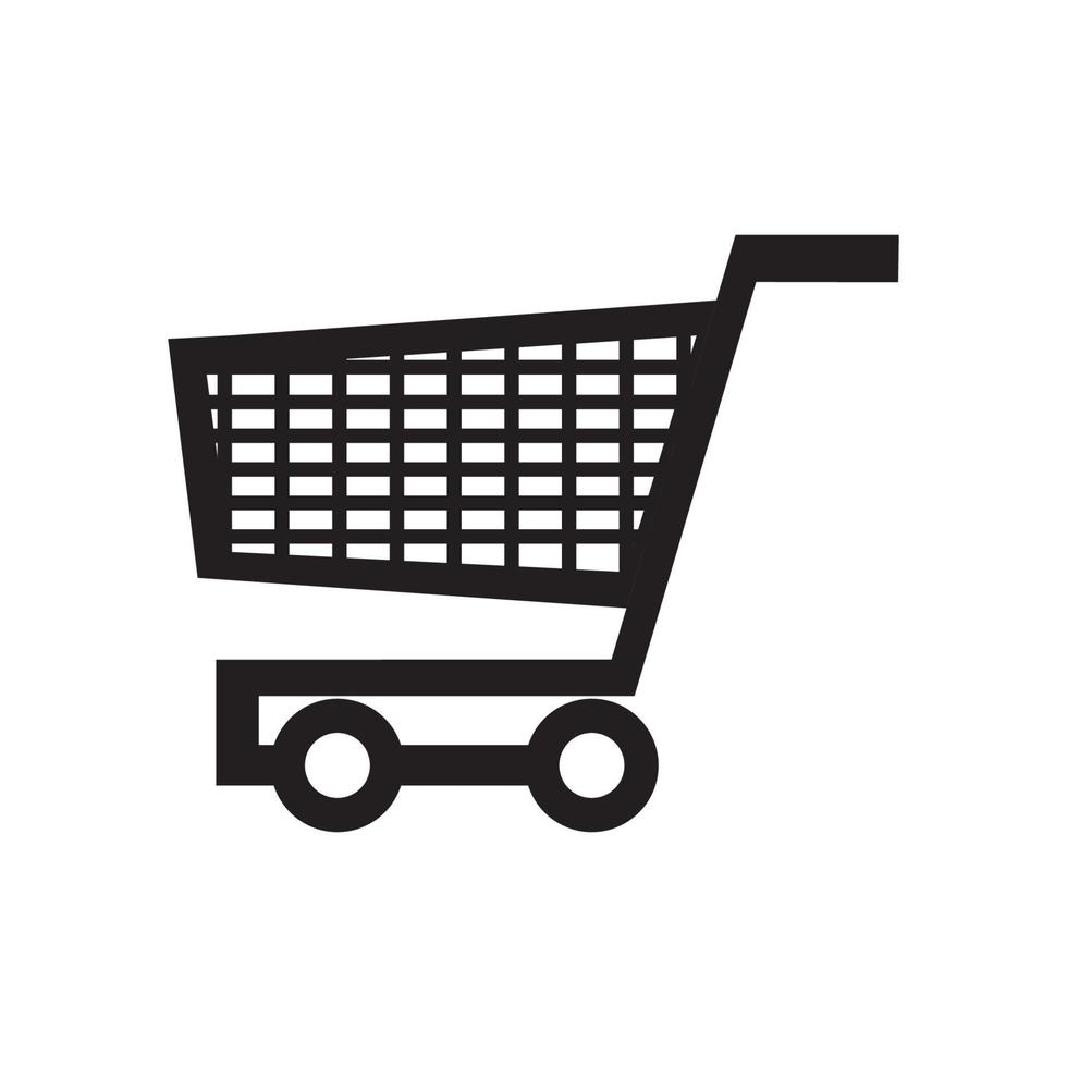 shopping vagn ikon för transport av varor i butik vektor