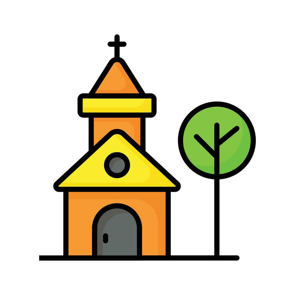 en kristendomen hus vektor platt stil, kyrka ikon trendig design