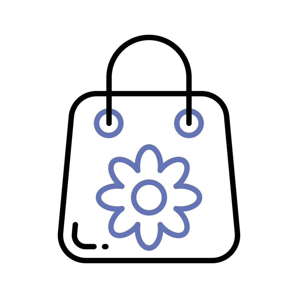 Einkaufen Tasche haben Blume Konzept Symbol von Geschenk Tasche, bereit zu verwenden Symbol vektor