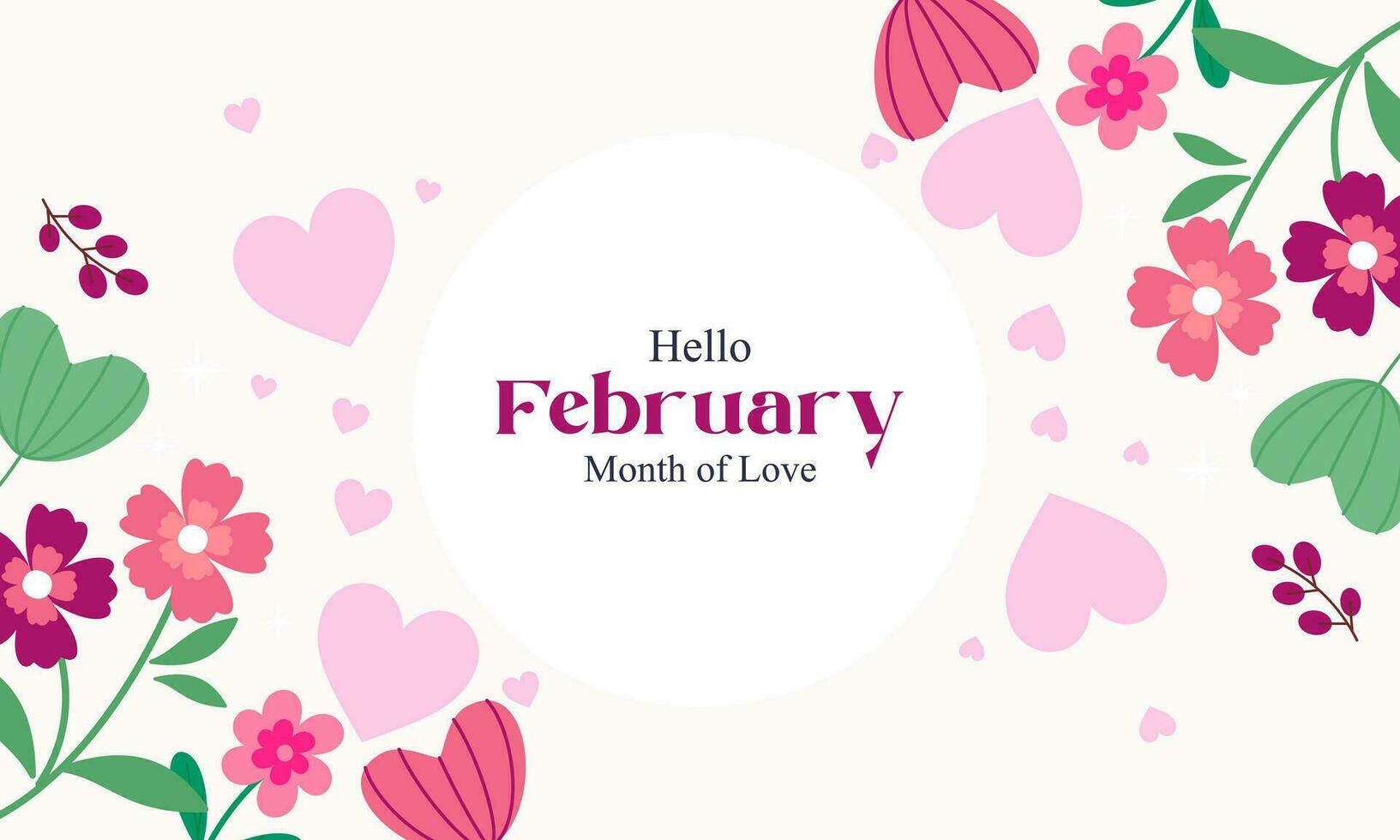 februari månad av kärlek bakgrund vektor