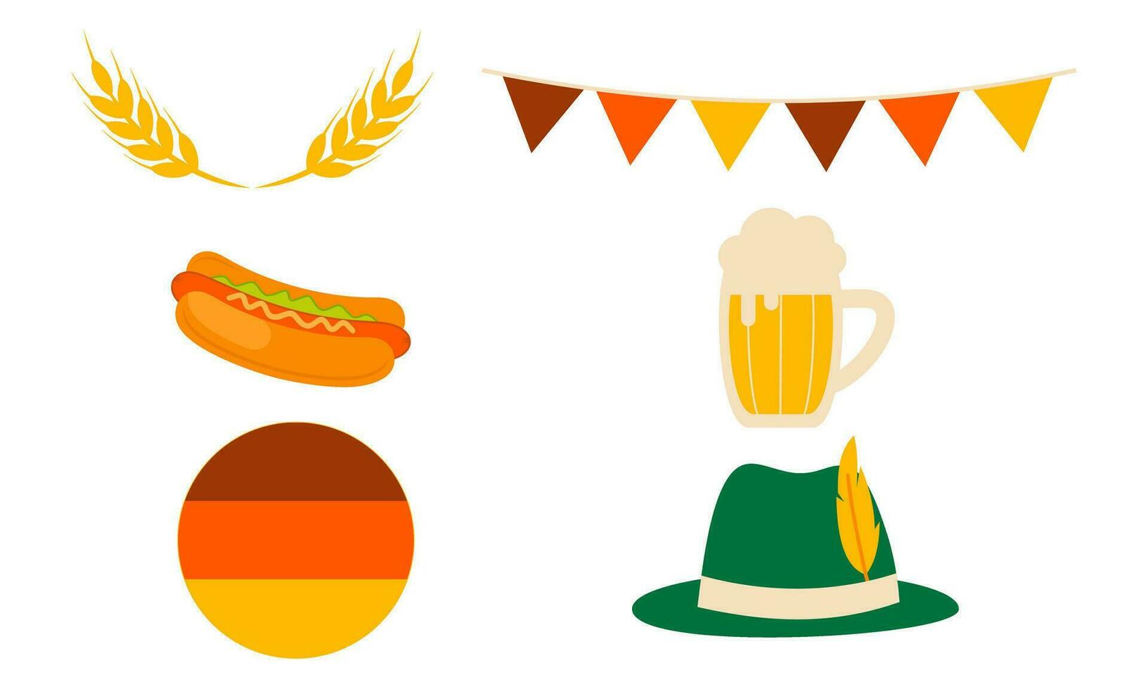 Oktoberfest Bier Festival Symbole einstellen vektor