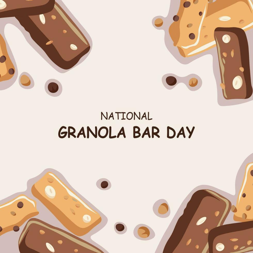 nationell granola bar dag bakgrund. vektor