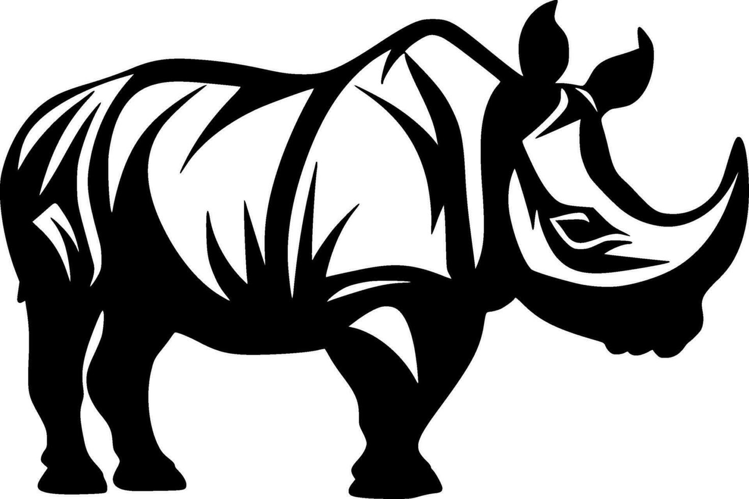 noshörning - minimalistisk och platt logotyp - vektor illustration