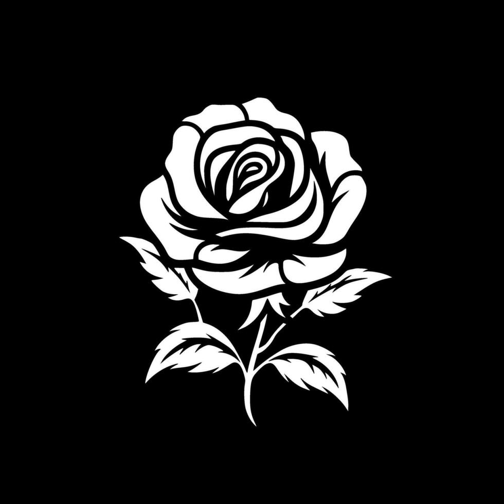 Rose - - schwarz und Weiß isoliert Symbol - - Vektor Illustration