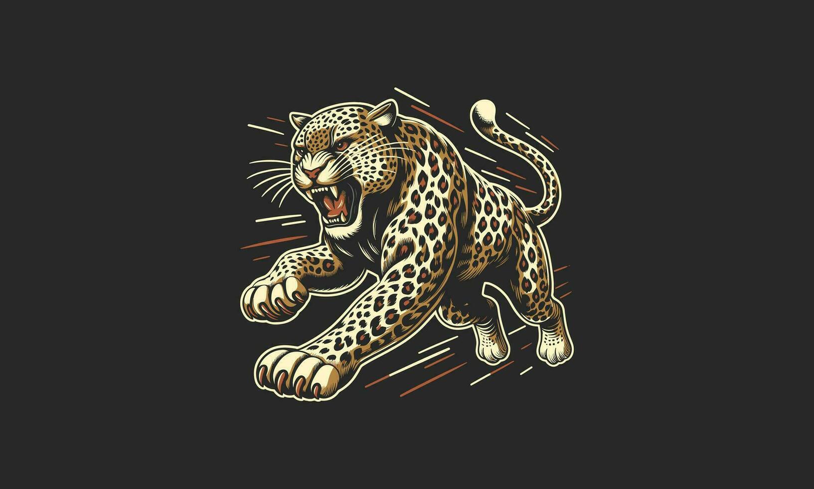 leopard arg löpning vektor illustration maskot design