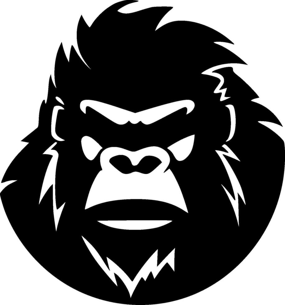 gorilla - minimalistisk och platt logotyp - vektor illustration