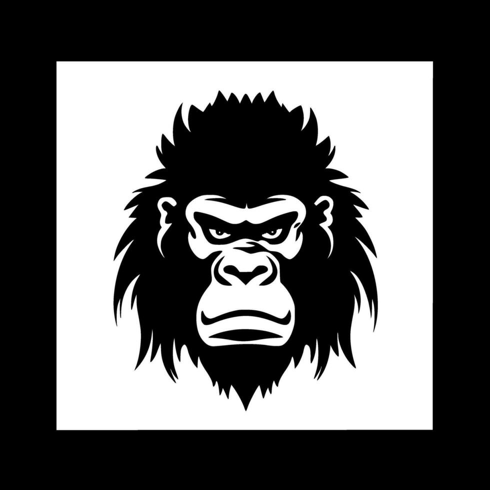 gorilla - minimalistisk och platt logotyp - vektor illustration