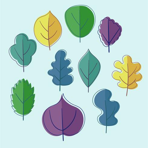 gröna blad clipart set vektor