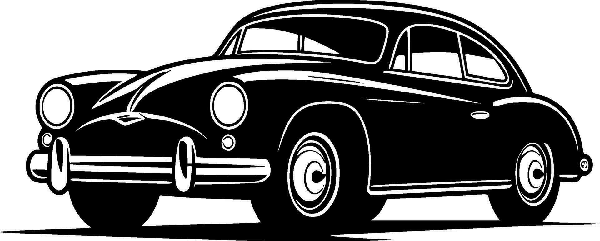 bil, svart och vit vektor illustration
