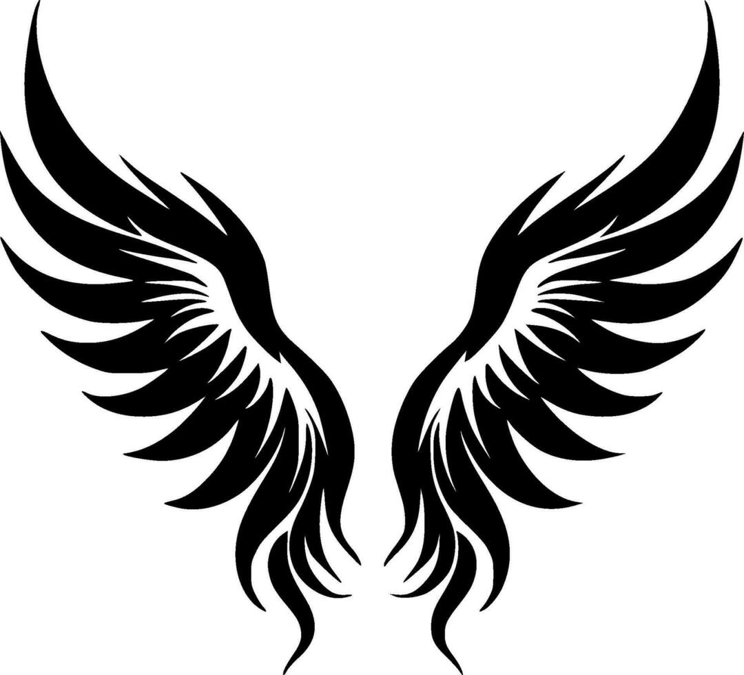 Engel Flügel, schwarz und Weiß Vektor Illustration