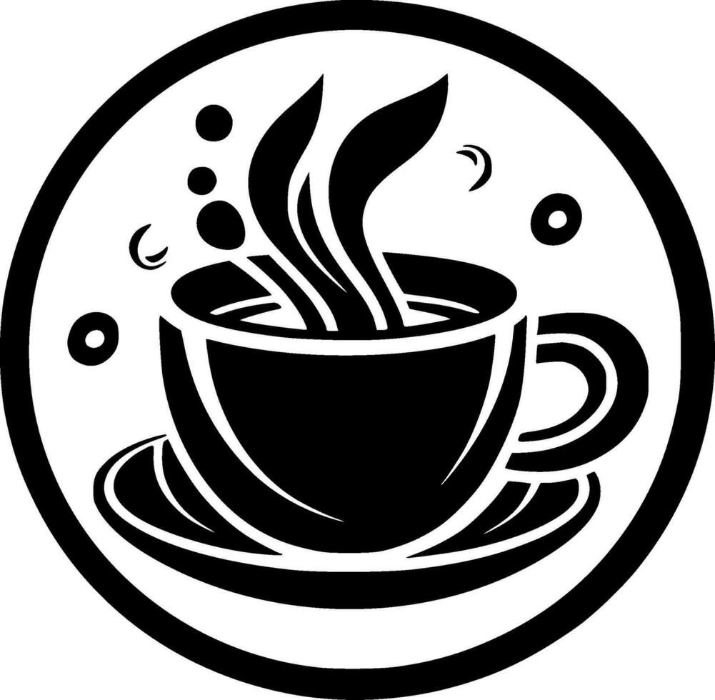 kaffe - minimalistisk och platt logotyp - vektor illustration