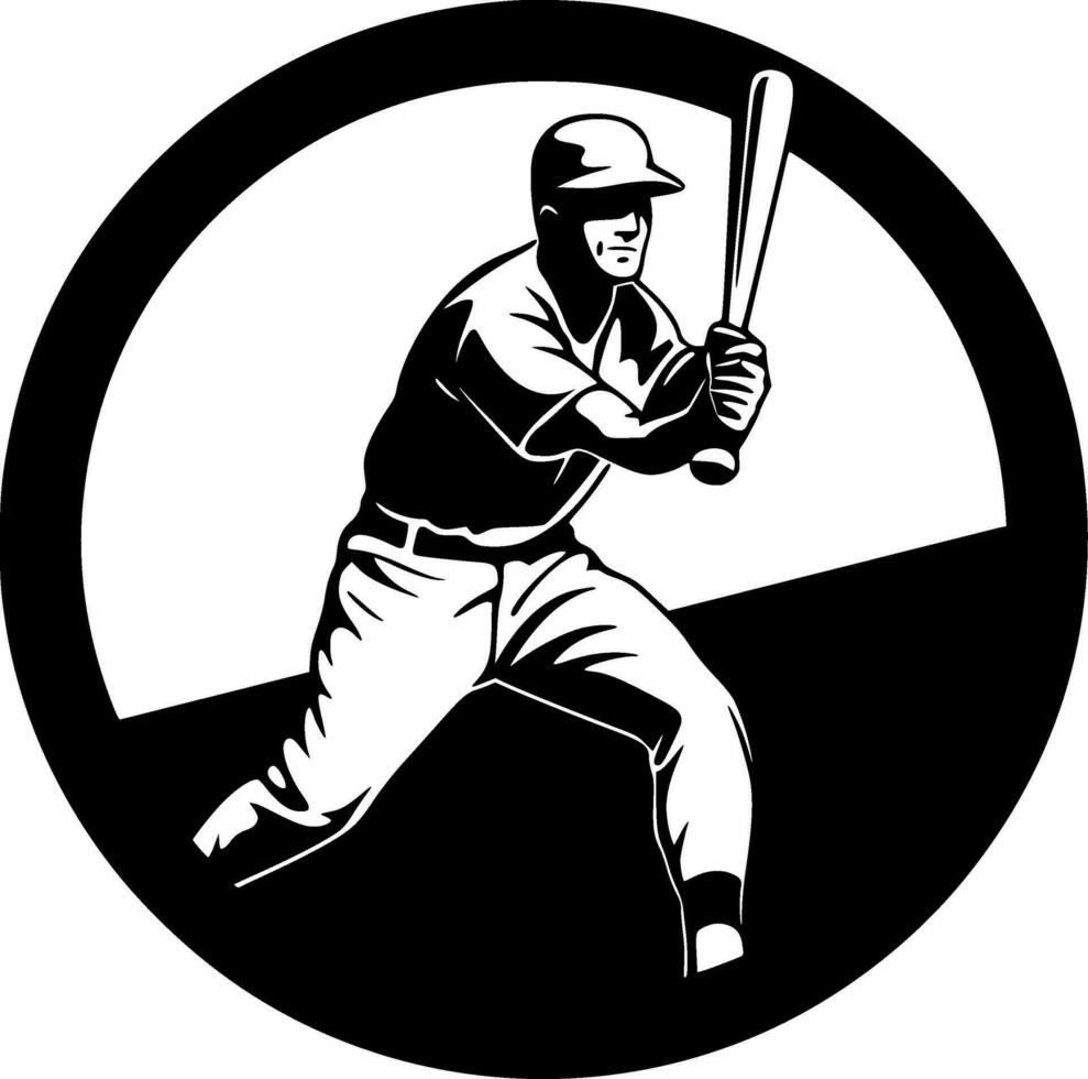 baseboll, minimalistisk och enkel silhuett - vektor illustration