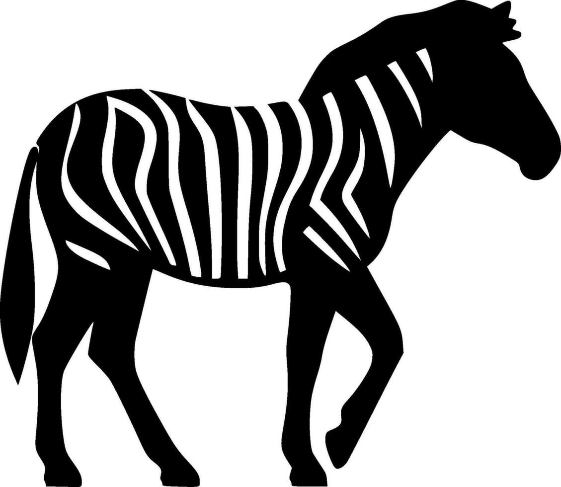 Zebra, minimalistisch und einfach Silhouette - - Vektor Illustration