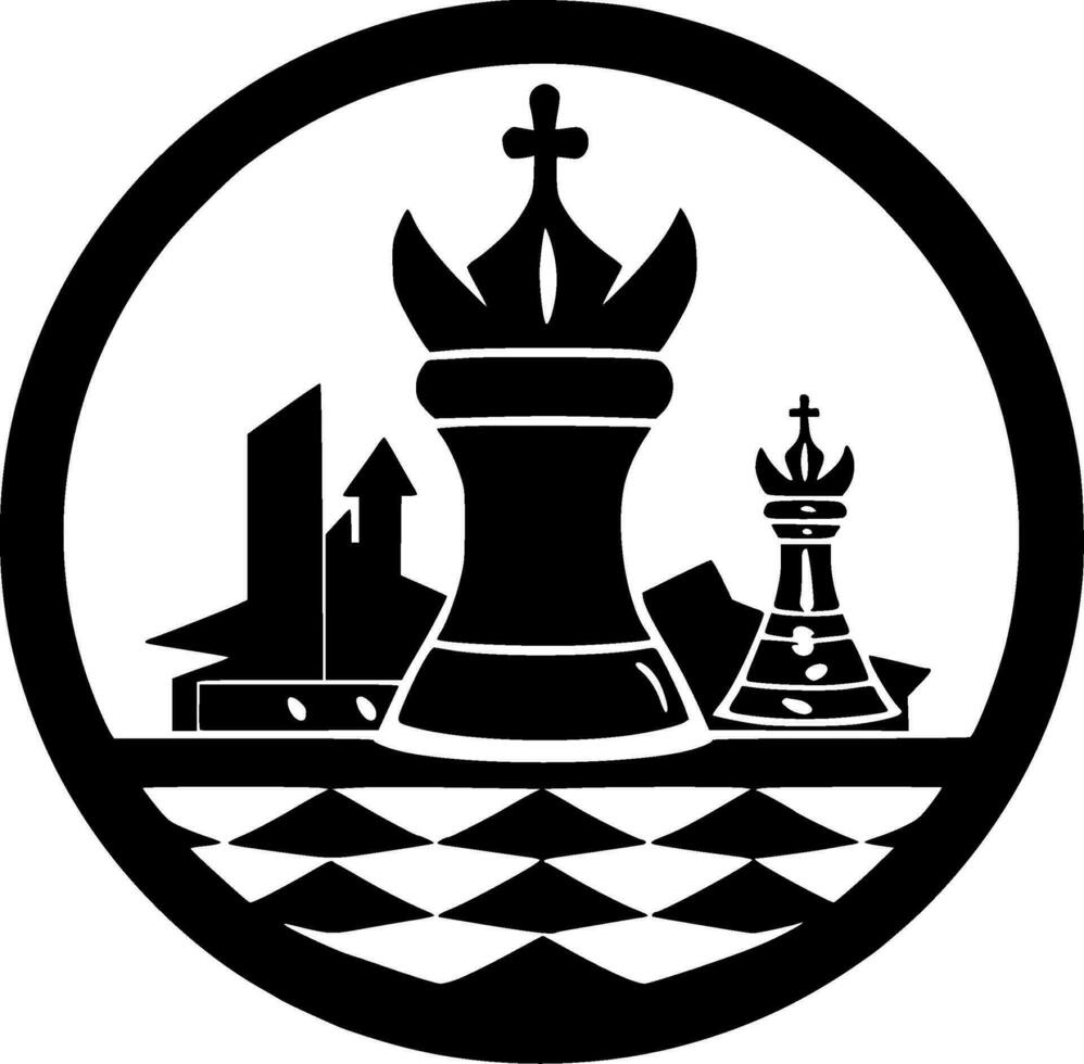 schack - minimalistisk och platt logotyp - vektor illustration