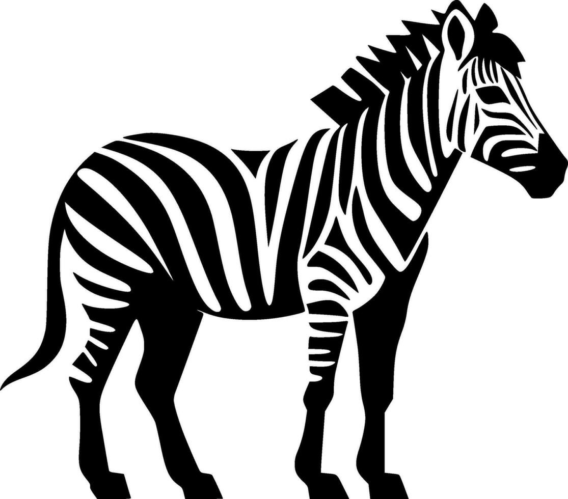 zebra, minimalistisk och enkel silhuett - vektor illustration