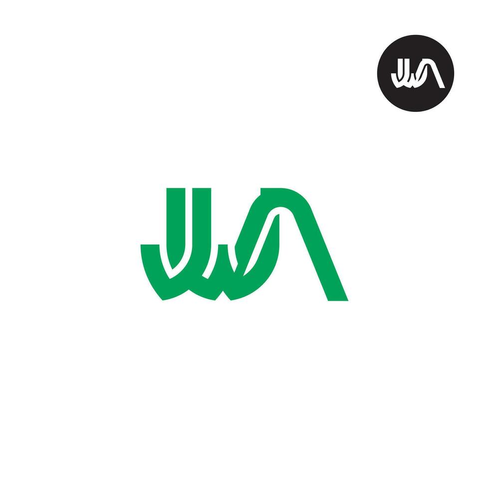 brev jwa monogram logotyp design vektor