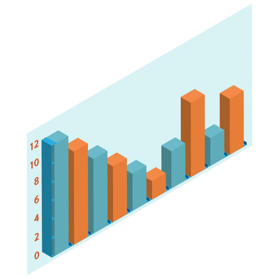 Daten Stapel isometrisch Geschäft Graph vektor