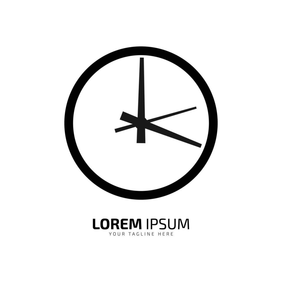 en logotyp av svart Kolla på ikon abstrakt klocka vektor silhuett på vit bakgrund
