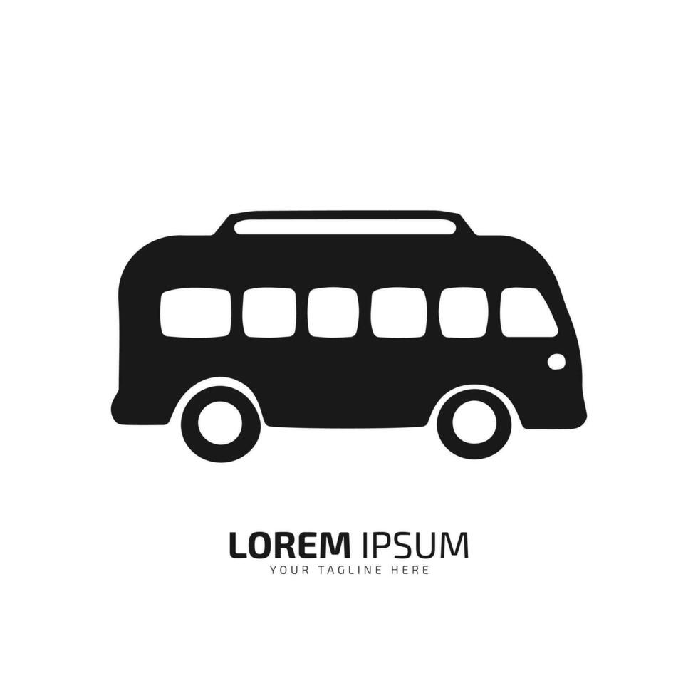 ein Logo von Bus Symbol abstrakt Schule van Vektor Silhouette auf Weiß Hintergrund