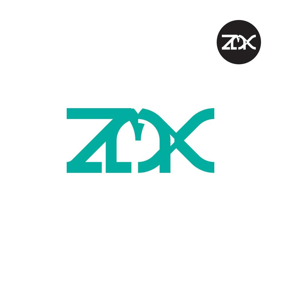 Brief zmx Monogramm Logo Design vektor